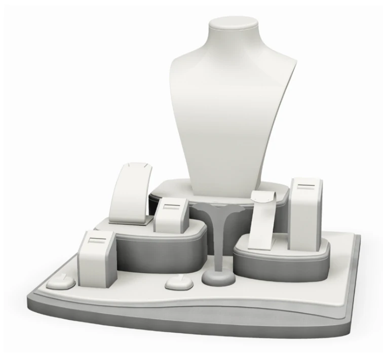 1400 Series glass vitrine arrangement