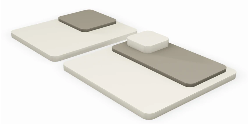 Radius corner platforms assembled platform display